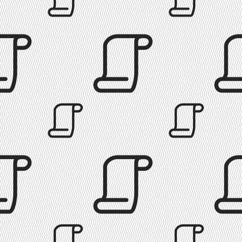 paper scroll icon sign. Seamless pattern with geometric texture. illustration