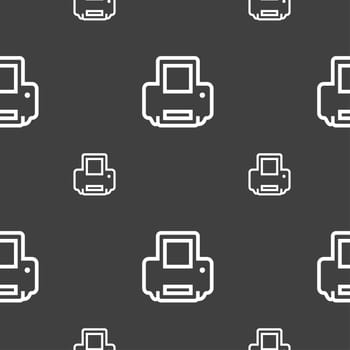 Printing icon sign. Seamless pattern on a gray background. illustration