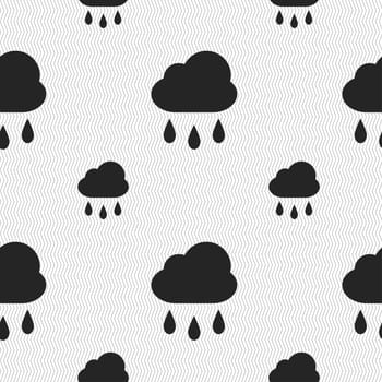 Weather Rain icon sign. Seamless pattern with geometric texture. illustration