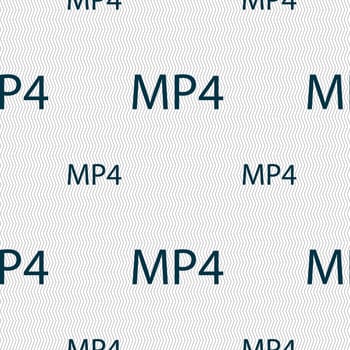 Mpeg4 video format sign icon. symbol. Seamless pattern with geometric texture. illustration