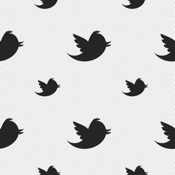 Social media, messages twitter retweet icon sign. Seamless pattern with geometric texture. illustration