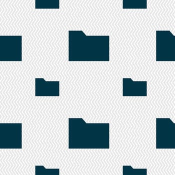 Document folder icon sign. Seamless pattern with geometric texture. illustration