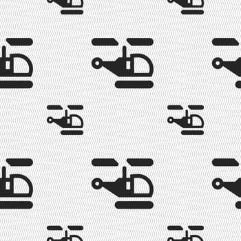 Helicopter icon sign. Seamless pattern with geometric texture. illustration