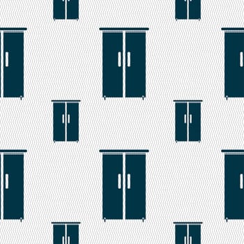 Cupboard icon sign. Seamless pattern with geometric texture. illustration