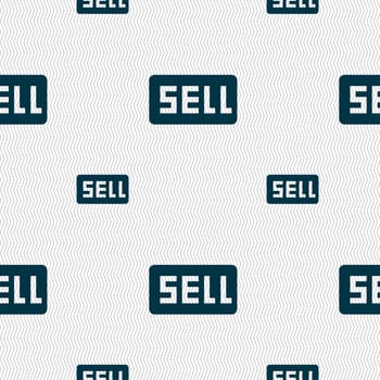Sell, Contributor earnings icon sign. Seamless pattern with geometric texture. illustration