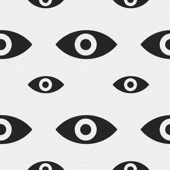 Eye, Publish content, sixth sense, intuition icon sign. Seamless pattern with geometric texture. illustration