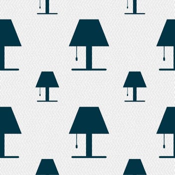 Lamp icon sign. Seamless pattern with geometric texture. illustration