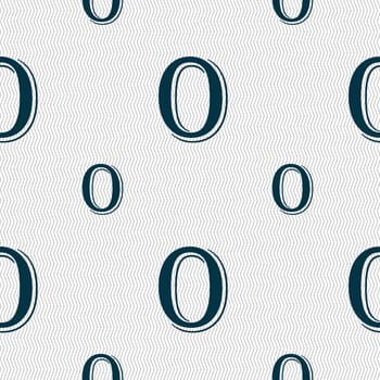 number zero icon sign. Seamless pattern with geometric texture. illustration