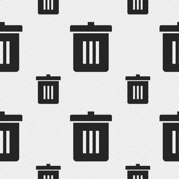 Recycle bin, Reuse or reduce icon sign. Seamless pattern with geometric texture. illustration