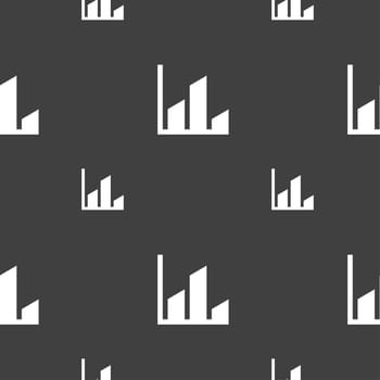 Chart icon sign. Seamless pattern on a gray background. illustration