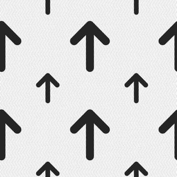 Arrow up, This side up icon sign. Seamless pattern with geometric texture. illustration