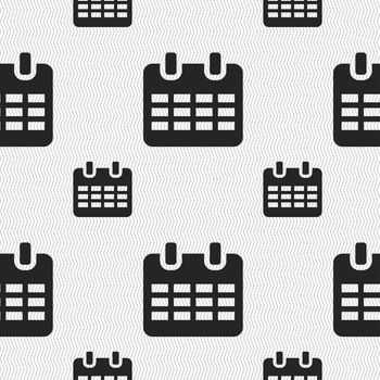  Calendar, Date or event reminder icon sign. Seamless pattern with geometric texture. illustration