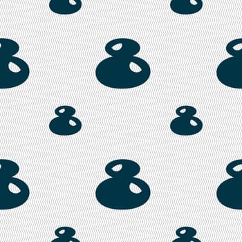 number Eight icon sign. Seamless pattern with geometric texture. illustration