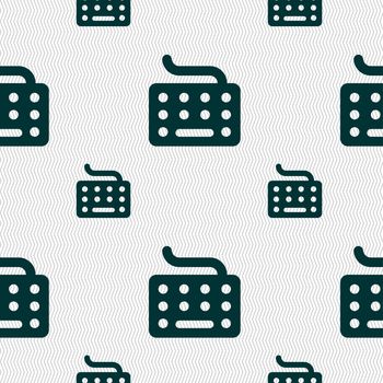 keyboard icon sign. Seamless pattern with geometric texture. illustration