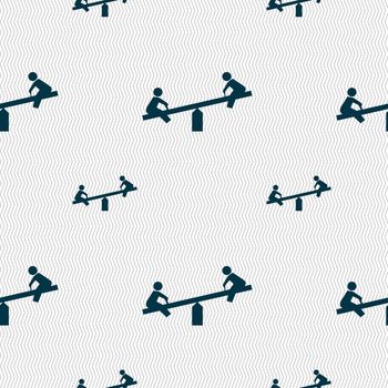 swing icon sign. Seamless pattern with geometric texture. illustration