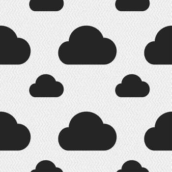 cloud icon sign. Seamless pattern with geometric texture. illustration