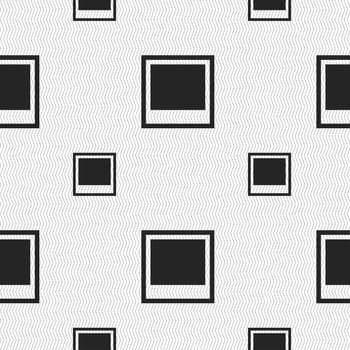 Photo frame template icon sign. Seamless pattern with geometric texture. illustration