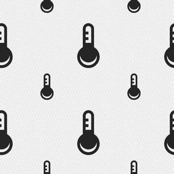 Thermometer, Temperature icon sign. Seamless pattern with geometric texture. illustration