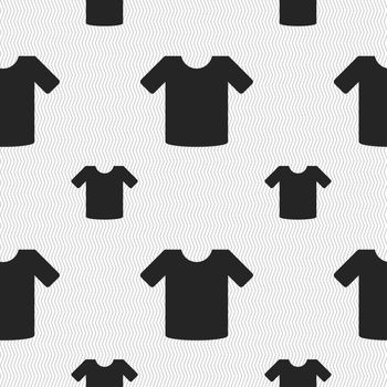 T-shirt, Clothes icon sign. Seamless pattern with geometric texture. illustration