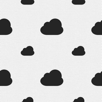 Cloud icon sign. Seamless pattern with geometric texture. illustration