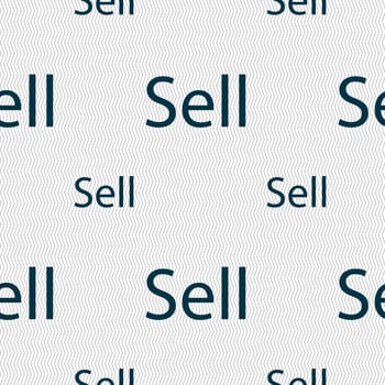 Sell sign icon. Contributor earnings button. Seamless pattern with geometric texture. illustration