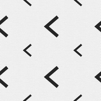 Arrow left, Way out icon sign. Seamless pattern with geometric texture. illustration