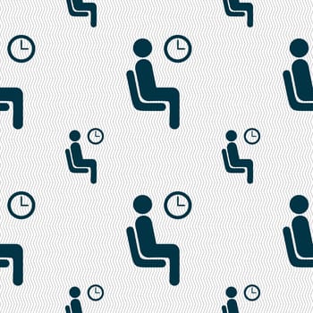 waiting icon sign. Seamless pattern with geometric texture. illustration