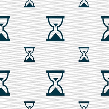 Hourglass, Sand timer icon sign. Seamless pattern with geometric texture. illustration