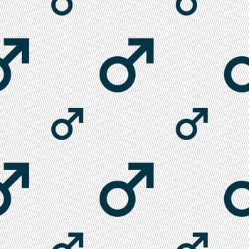 Male sex icon sign. Seamless pattern with geometric texture. illustration