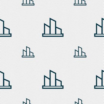 Diagram icon sign. Seamless pattern with geometric texture. illustration