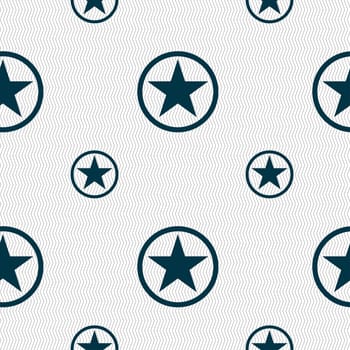 Star, Favorite Star, Favorite icon sign. Seamless pattern with geometric texture. illustration