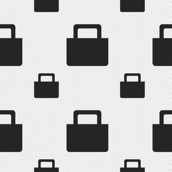 sale bag icon sign. Seamless pattern with geometric texture. illustration