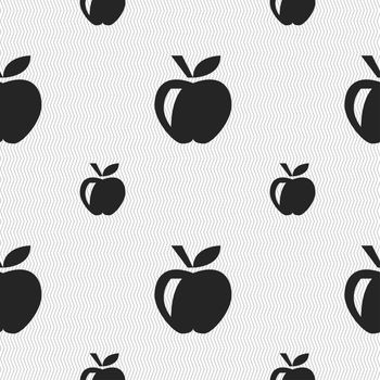 Apple icon sign. Seamless pattern with geometric texture. illustration