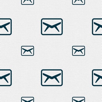 Mail, Envelope, Message icon sign. Seamless pattern with geometric texture. illustration