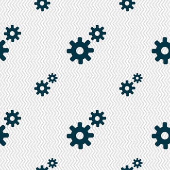 Cog settings, Cogwheel gear mechanism icon sign. Seamless pattern with geometric texture. illustration