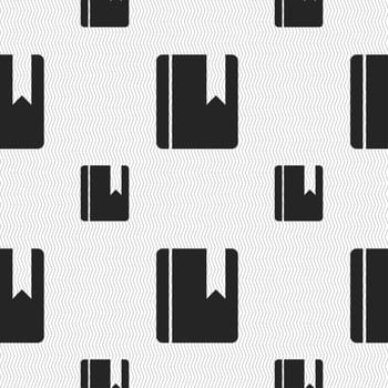 book bookmark icon sign. Seamless pattern with geometric texture. illustration