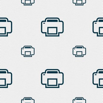 Printing icon sign. Seamless pattern with geometric texture. illustration