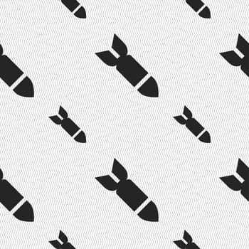 Missile,Rocket weapon icon sign. Seamless pattern with geometric texture. illustration