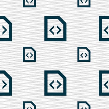 Programming code icon sign. Seamless pattern with geometric texture. illustration