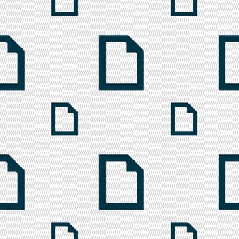 Text File document icon sign. Seamless pattern with geometric texture. illustration