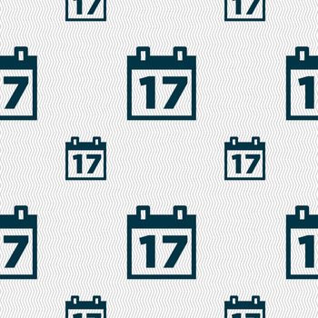 Calendar, Date or event reminder icon sign. Seamless pattern with geometric texture. illustration