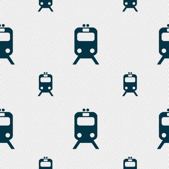 train icon sign. Seamless pattern with geometric texture. illustration