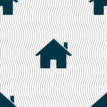 Home sign icon. Main page button. Navigation symbol. Seamless pattern with geometric texture. illustration