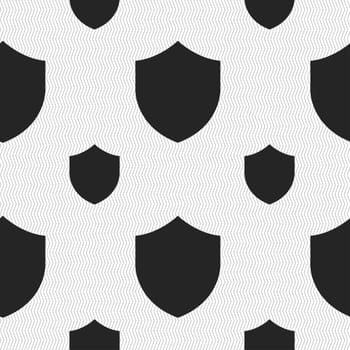 Shield, Protection icon sign. Seamless pattern with geometric texture. illustration