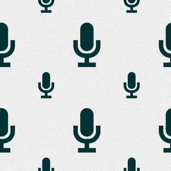 microphone icon sign. Seamless pattern with geometric texture. illustration