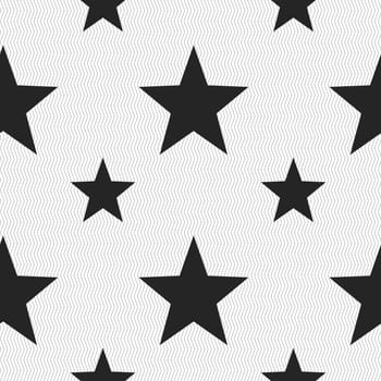 Star, Favorite icon sign. Seamless pattern with geometric texture. illustration
