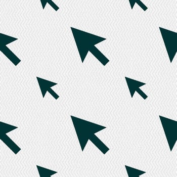 arrow cursor, computer mouse icon sign. Seamless pattern with geometric texture. illustration