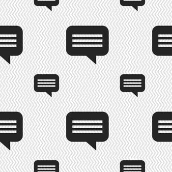 speech bubble, Chat think icon sign. Seamless pattern with geometric texture. illustration