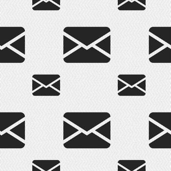 Mail, Envelope, Message icon sign. Seamless pattern with geometric texture. illustration