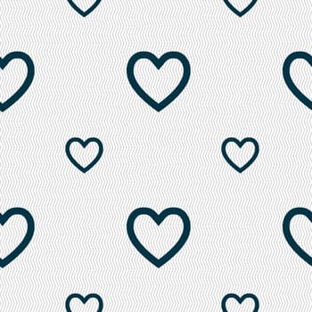 Medical heart, Love icon sign. Seamless pattern with geometric texture. illustration